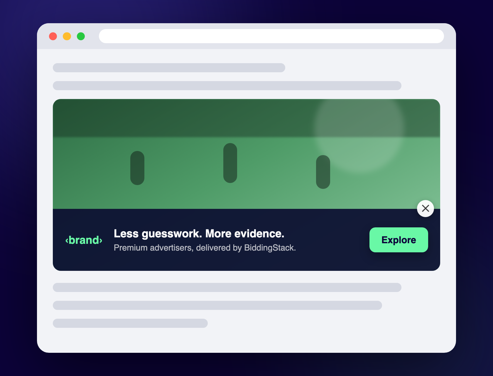 BiddingStack Image Footer premium demand format